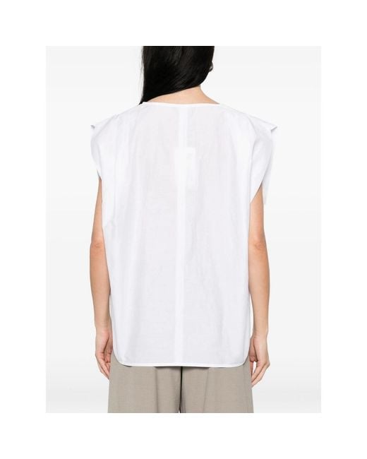 Soeur White Isalys V-Neck Top