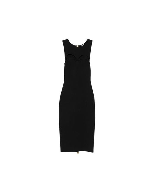 Elisabetta Franchi Black Cut-Out Rear-Zip Dress