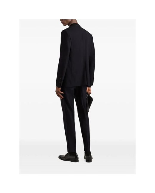 Dolce & Gabbana Black Single-Breasted Two-Piece Wool Tuxedo Suit for men