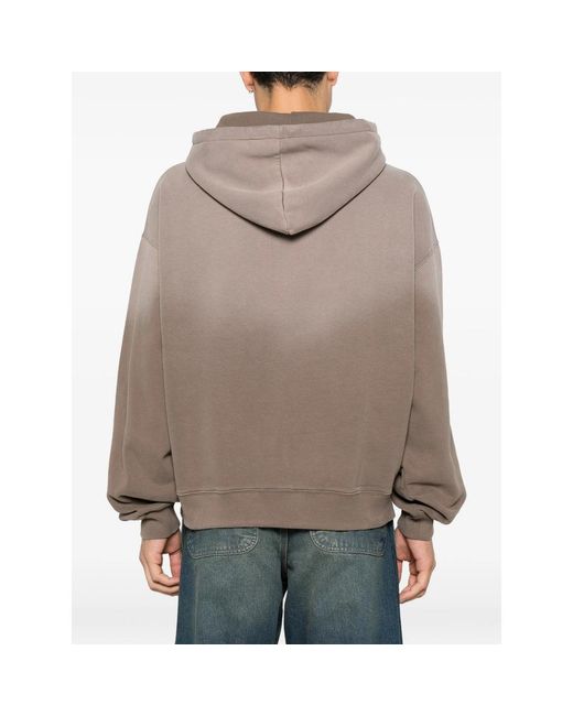 Axel Arigato Brown Logo-Embroidered Drawstring Hoodie for men