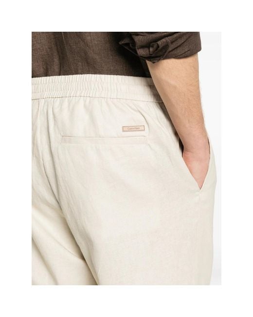 Calvin Klein White Straight Trousers for men