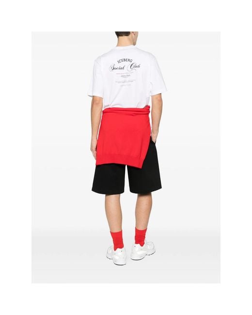 Iceberg White Logo Graphic T-Shirt for men