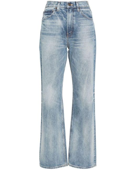 Nili Lotan Blue Mitchell High-Rise Straight-Leg Jeans