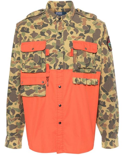 Polo Ralph Lauren Orange Camouflage-Print Cotton Shirt for men
