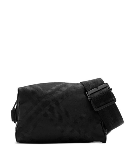 Burberry Black Check-Jacquard Belt Bag for men
