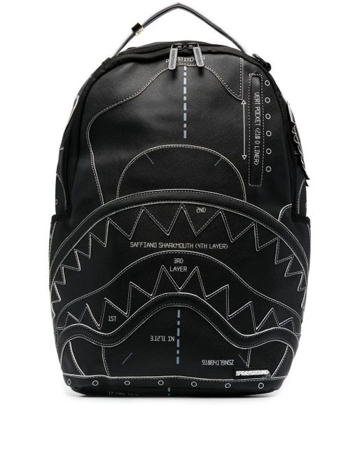 Sprayground Black Graphic-print Backpack for men