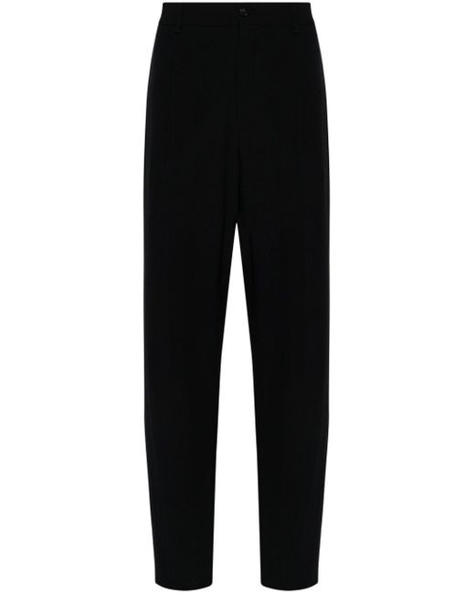 Giorgio Armani Black Wool Tapered Trousers for men