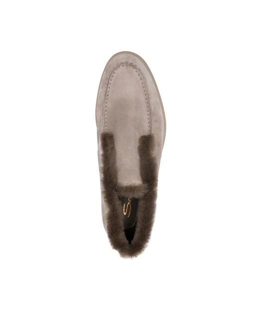 Santoni Gray Suede Boots