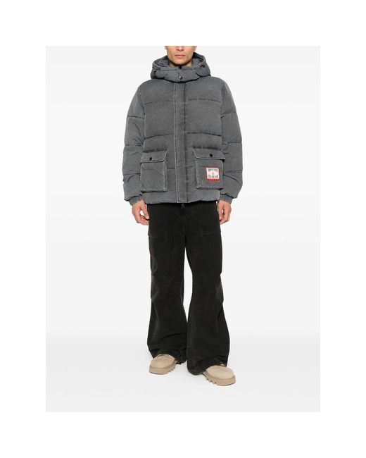 Vision Of Super Gray Hooded Padded Jacket for men