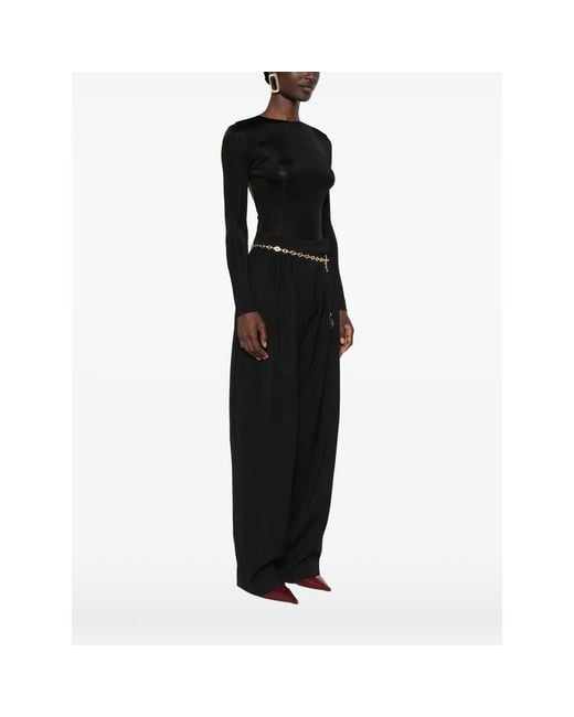 Saint Laurent Black Open-Back Logo-Pendant Bodyusit