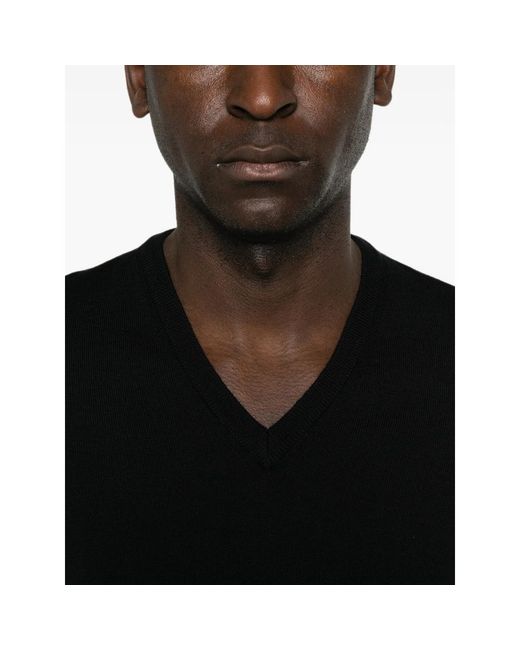 Fileria Black V-Neck Sweater for men