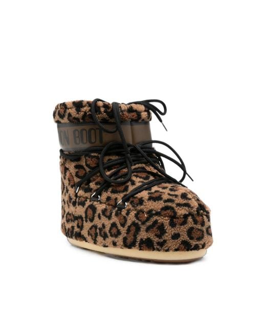 Moon Boot Brown Leopard-Pattern Boots