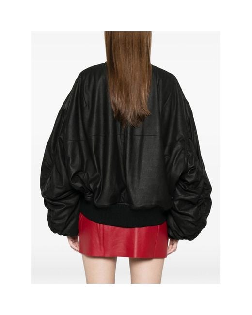 Rick Owens Leather Outerwears Black
