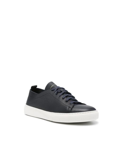 Henderson Blue Grainy Leather Sneakers for men