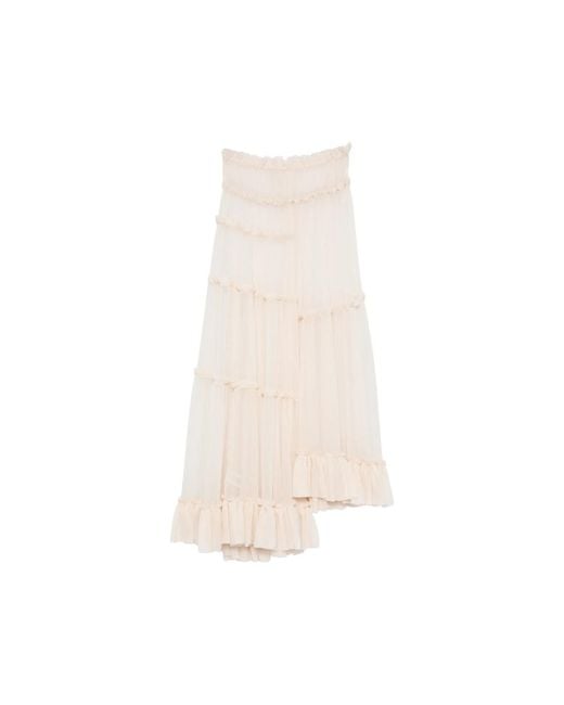 Dries Van Noten Natural Tiered Ruffled Maxi Skirt