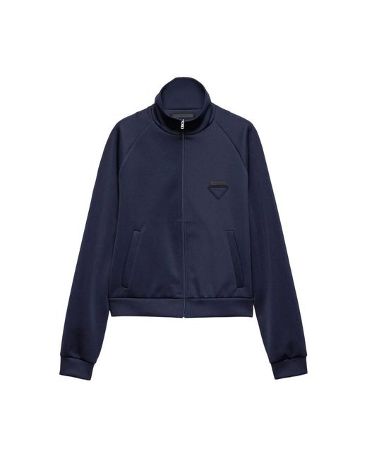 Prada Blue Zip-Up Sweatshirt for men