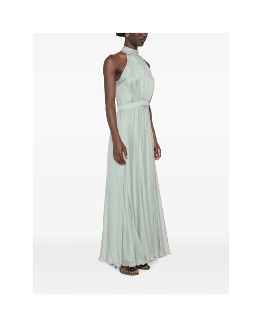 Raquel Diniz Green Giovanna Pleated Maxi Dress