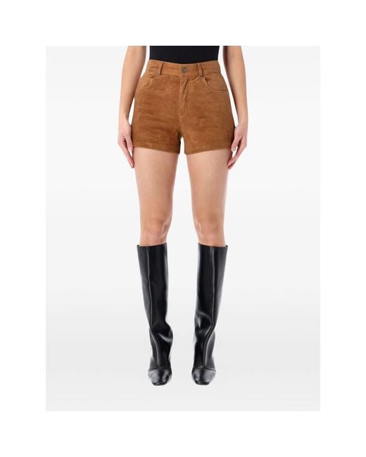 Haikure Brown Brit Suede Shorts