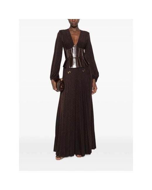Elisabetta Franchi Black V-Neck Maxi Dress