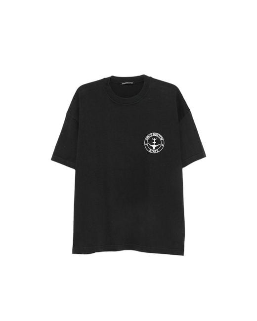 Cole Buxton Black Logo-Print Cotton T-Shirt for men