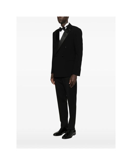 Giorgio Armani Black Double-Breasted Blazer for men