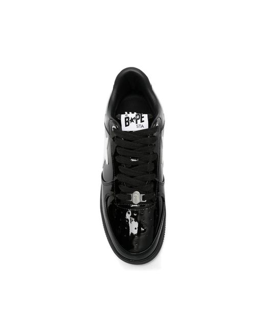 A Bathing Ape Black Bape Sta Leather Sneakers for men