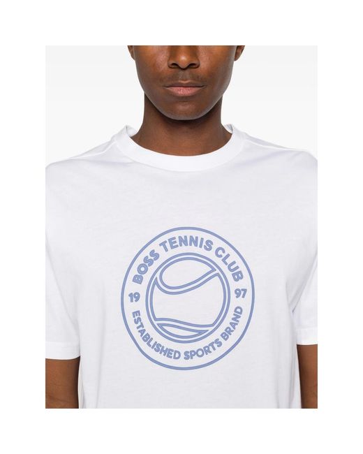 Boss White Join Graphic-Print T-Shirt for men
