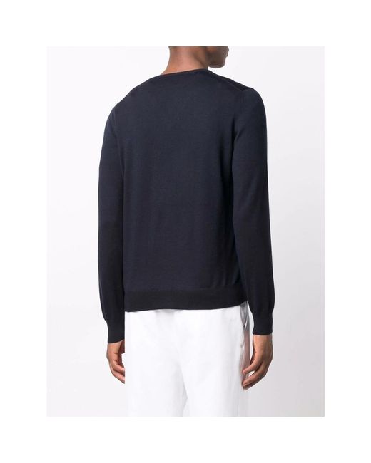 Fileria Blue Wool V-Neck Jumper for men