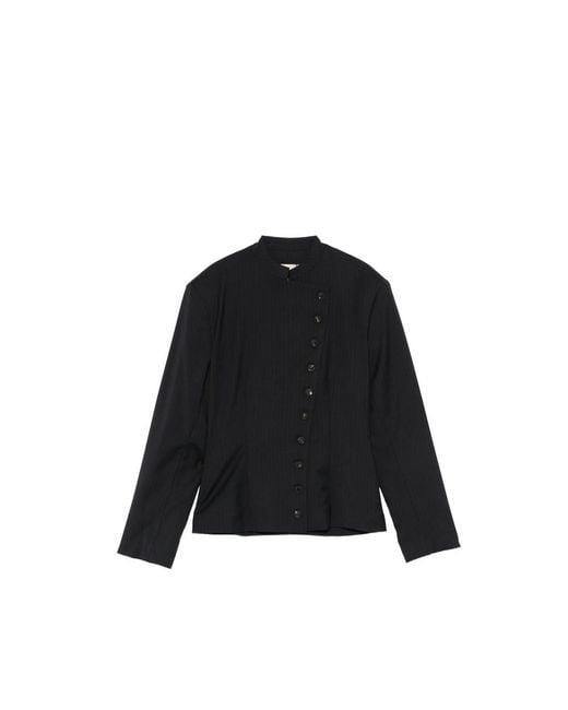 Paloma Wool Black Banjo Pinstripe Buttoned Jacket