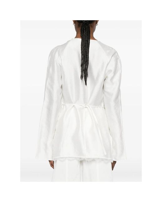Viktoria Chan White Eos Lace-Detail Top