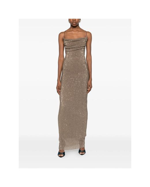 L'idée Brown Cosmopolitan Sequinned Maxi Dress