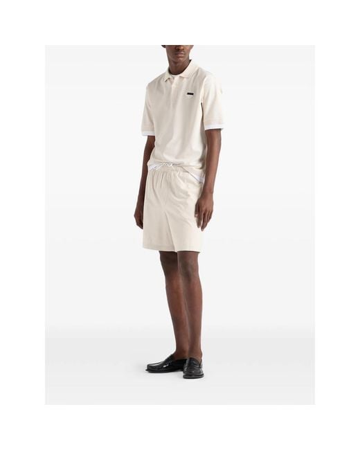 Prada White Cotton Polo Shirt for men