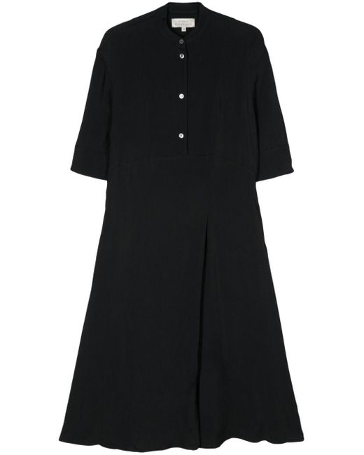 Studio Nicholson Black Pleat-Detailing Twill Dress