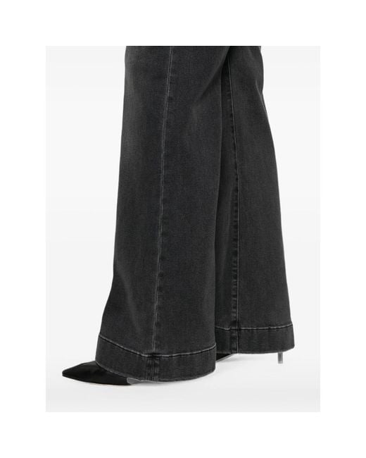 7 For All Mankind Gray Modern Dojo Faded-Effect Wide-Leg Jeans
