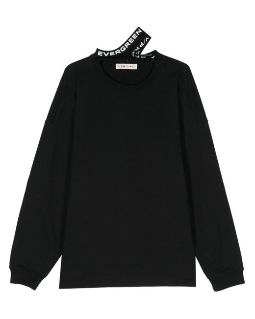 Y. Project Black Logo-Print Organic-Cotton Sweatshirt