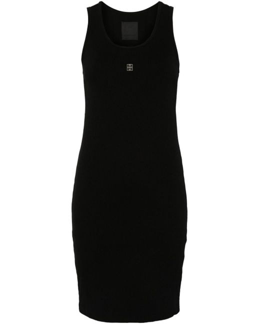 Givenchy Black 4G-Motif Ribbed Mini Dress