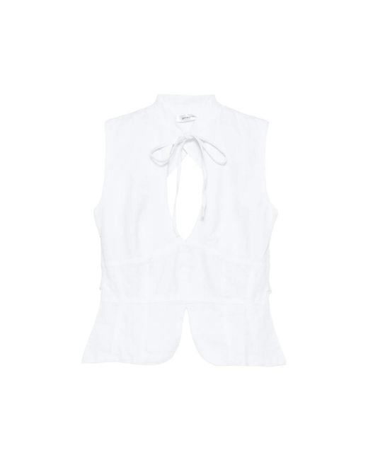 GIMAGUAS White Coco Tie-Front Top