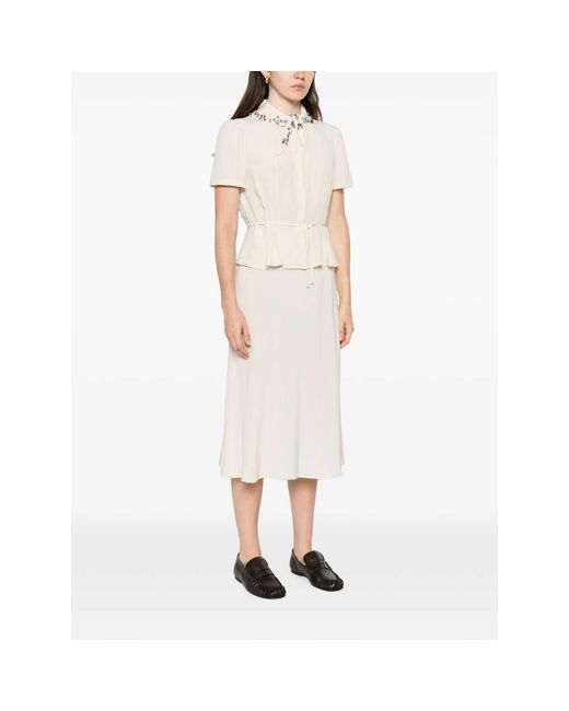Prada White Neutrals Dresses