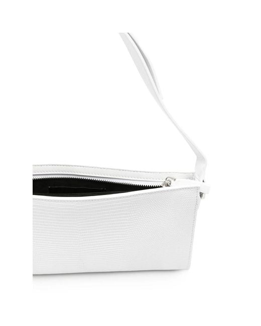 Dondup White Ring-Detail Pebbled Tote Bag