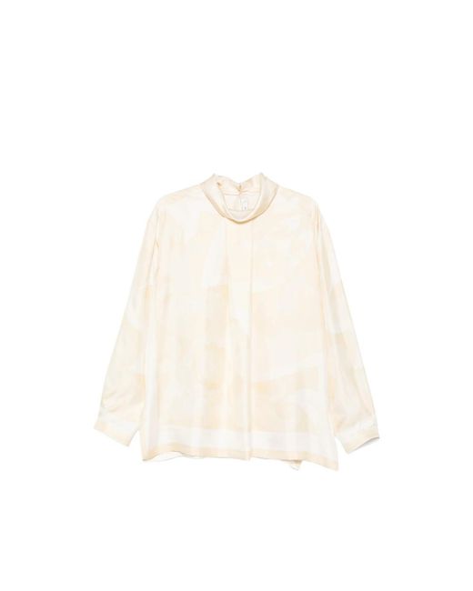 Carven Natural Patterned High-Neck Top