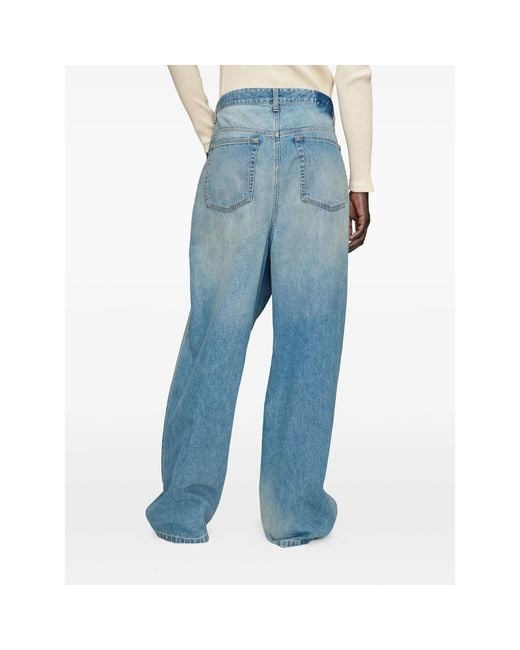 Maison Margiela Blue Wrap-Front Denim Jeans