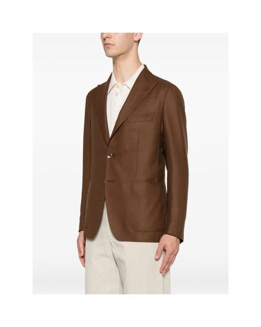 Tagliatore Brown Blazer Virgin Wool for men
