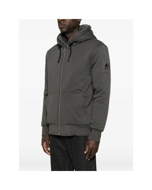 Moose Knuckles Gray Logo-Patch Sweatshirt for men
