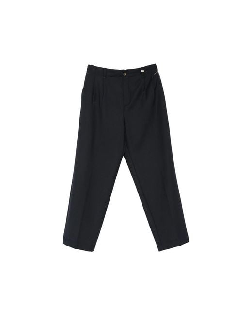 Myths Black Pleated-Front Wide-Leg Trousers for men