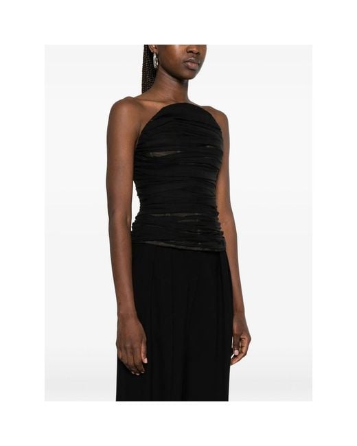 Balenciaga Black Ruched Halterneck Top