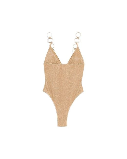 Oseree Natural One-Piece Swimsuit Lurex