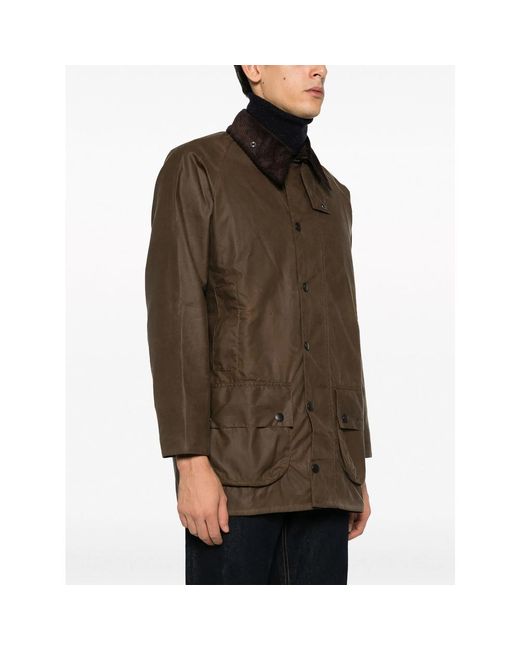 Barbour Green Cotton Wax-Coated Jacket for men
