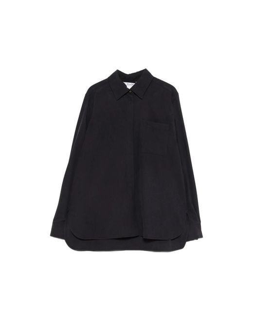 Max Mara Black Breast-Pocket Long-Sleeve Shirt