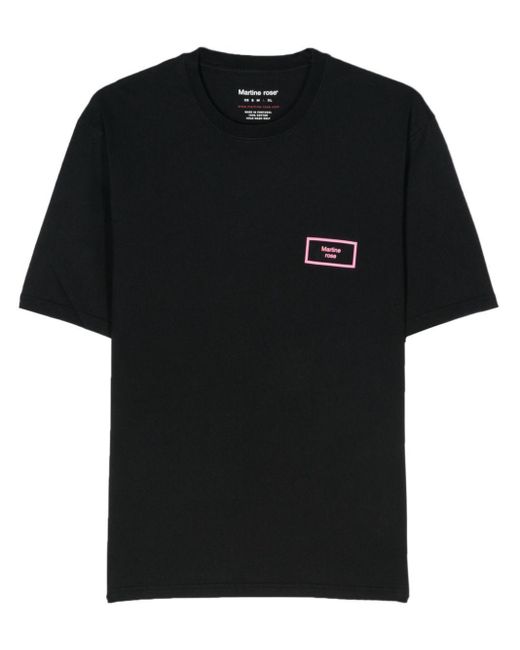 Martine Rose Black Logo-Appliqué Cotton T-Shirt for men