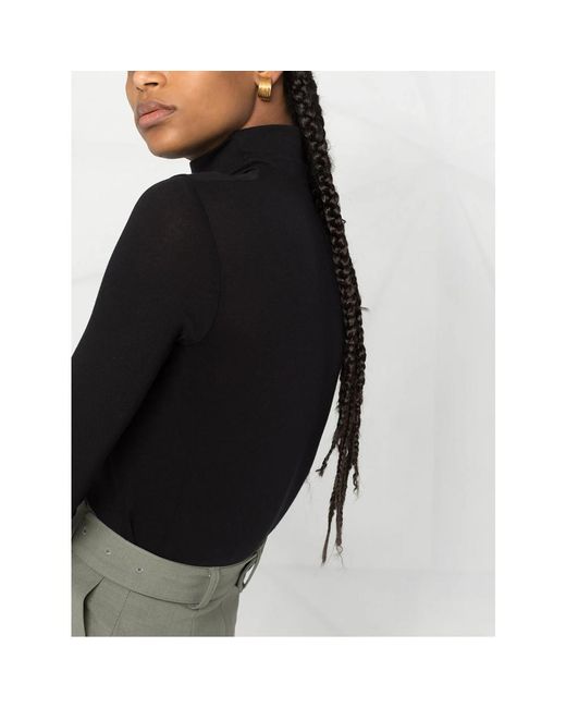 Vince Black Roll-Neck Cotton Blouse